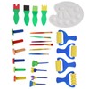 25Pcs Sponge Paint Brush Set Stamp Palette Kit Kids Graffiti