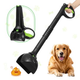 Meonlala 27.5" Dog Pooper Scooper, Pooper Scooper for Large, Medium, Small Dogs, Easy Single-Hand Operation, No More Bending, High-Strength Material, Suitable for Yard, Sand, Grass, and Gravel