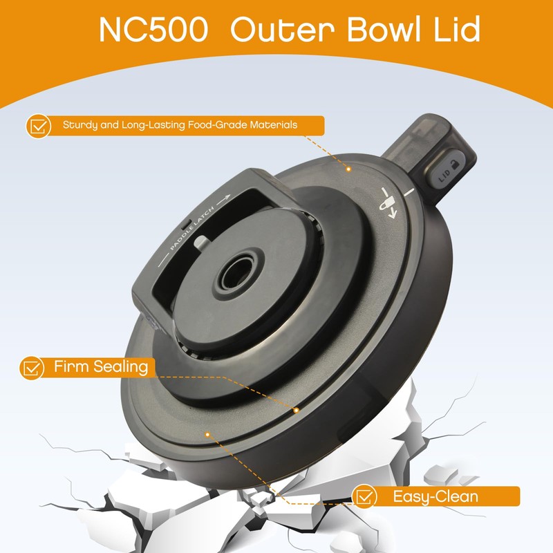 NC500 Series Outer Bowl Lid & Paddle for Creami Deluxe