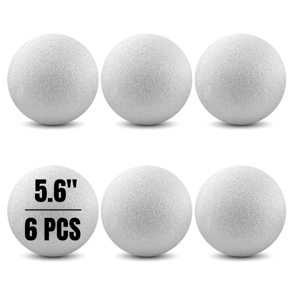 Round Foam Balls for Crafts - 5.6-Inch White Craft Foam