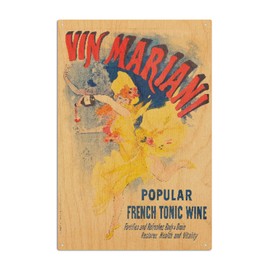 France, Vin Mariani, Popular French Tonic Wine, (Cheret, Jules c. 1894), Vintage Ad 65475 (6 x 9 Wood Wall Sign, Wall Decor Ready to Hang)