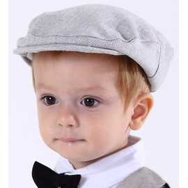 mintgreen Little Boy Herringbone Flat Cap,Light Grey, 6-8 Years, 56