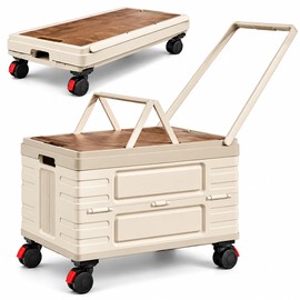 Heavy Duty Folding Storage Cart for Home & Outdoor Use – 360° Rolling Organizer with Foldable Design for Camping, Garage and Daily Storage