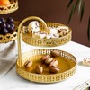 Double Layer Pastry Tray Decorative Copper Gold Biscuits Dessert Display