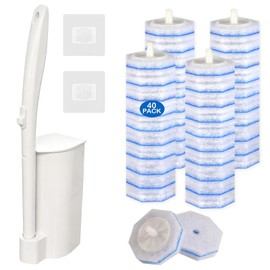 Disposable Toilet Brush Cleaning System, with 40 Pcs Brush Bowl for Clorox