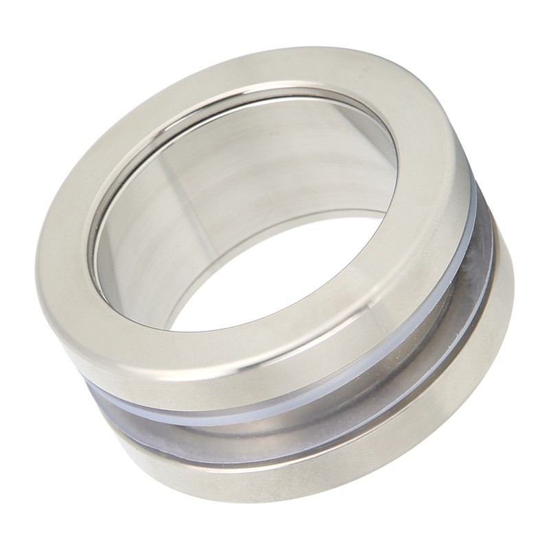 Stainless Steel Round Handle Bath Glass Embedded Hollow Pull Knob