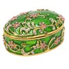 Hand Painted Flower Trinket Box Classic Realistic Detail Hinged Jewelry