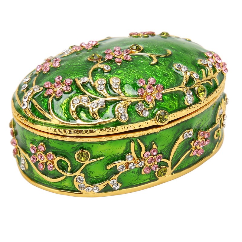 Hand Painted Flower Trinket Box Classic Realistic Detail Hinged Jewelry