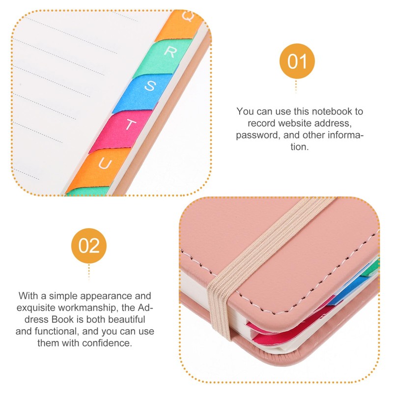 Operitacx Address Book with Alphabetical Tabs, A5 PU Leather Telephone
