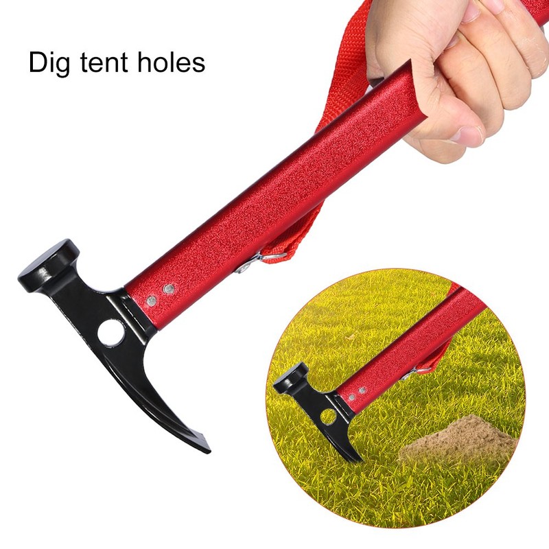 Tent Hammer, 3 Colors Portable Aluminium Alloy Handle Outdoor Camping