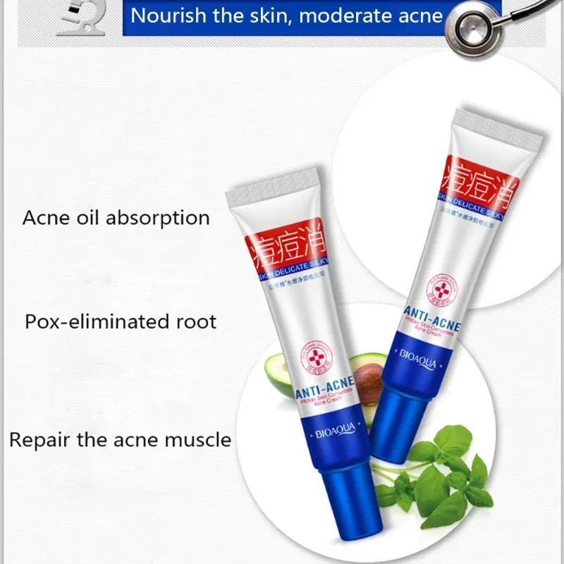 Bioaqua crema antiacné controla grasa y manchas, uso diario facial