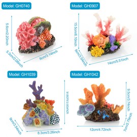 AIMALL Aquarium Resin Coral Decorations, Marine Simulation Micro Landscape for Fish Tanks for Freshwater and Saltwater Environments