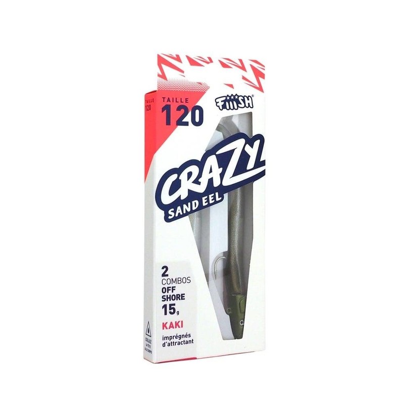 Fiiish Soft Lure Combo Crazy Sand Eel 150, 15g, Khaki,