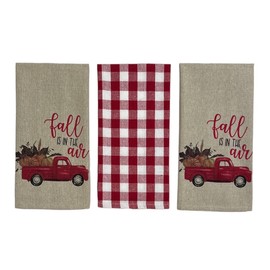 Serafina Home Fall Kitchen Dish Tea Towels: Colorful Fall is in The Air Truck Decorative Dish Clothes for Autumn Decor