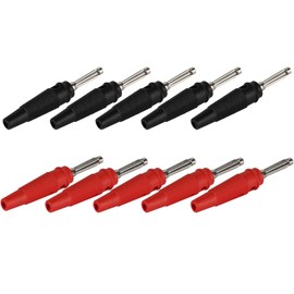 CLDIY 32A High Current Screw Type 4 mm Banana Plug Speaker Cable Adapter for Speakers (5 Red + 5 Black)
