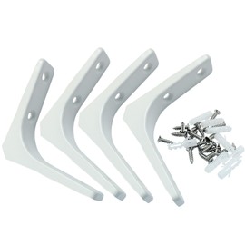 Kemcatui 3x3 Inch L Bracket Heavy Duty, 4Pcs Metal Shelf Brackets White Corner Brace, 90 Degree Wall Mount Right Angle Brackets, Small Shelf Support for Wood, Decor