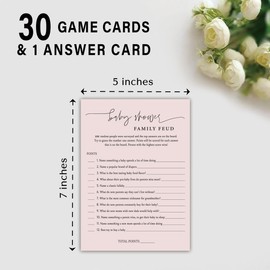 Baby Shower Family Feud Game - Pack of 30 Game Cards 1 Answer Key, Baby Shower Game for Boy & Girl, Gender Neutral Baby Shower Decorations, Baby Feud Game Supplies-06A-Indipink