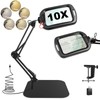 10X Rectangle Magnifying Glass with Light and Stand, 5 Color