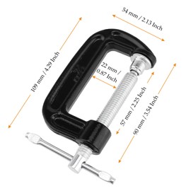 MUKCHAP 15PCS 2 Inch G Clamp, Black Metal C Clamps, 50mm Jaw Opening Small Screw Clamps Set for Assembly