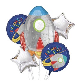 Party Park Boys Balloons Space Astronaut Locket Set of 5 Decorations Party Decoration Birthday Celebration (Rocket)