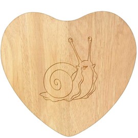 'Happy Snail' Wooden Heart Shaped Chopping/Cutting Board (WB00085149)