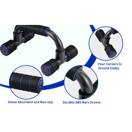Push Up Bars, Pushup Stands Handles Set for Men and Women Workout Gym Exercise Equipment Floor Fitness (Blue)