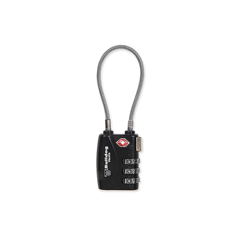 Bulldog Vaults TSA Lock with Steel Cable (1-Pack)
