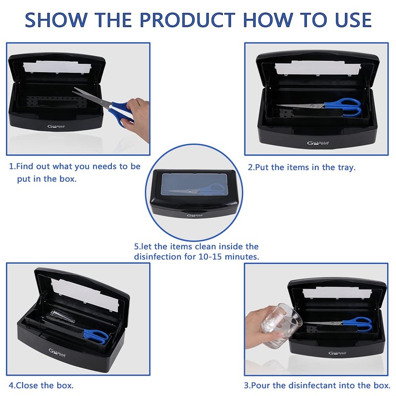 Gusnilo nail art tools sterilizer box for nail tools, tweezers,