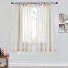 DONREN 2 Panels Solid Color Beige Sheer Curtains Elegant Rod