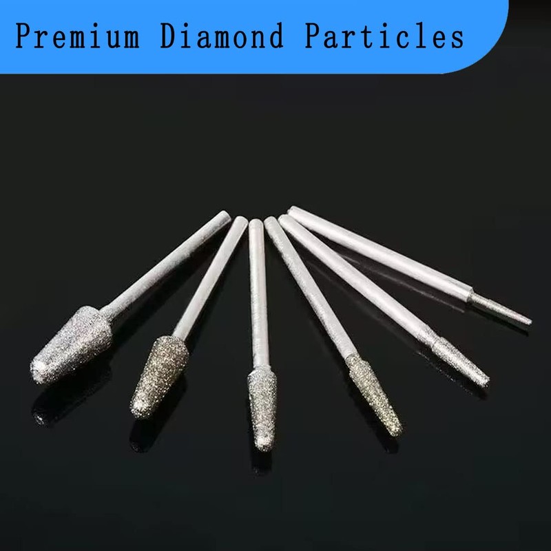 10 Pcs Ball Nosed Cone Shape Diamond Burr - 3/32