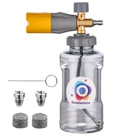 Pressure Washer Foam Cannon,Balabulala 4500 PSI Brass Snow Foam Cannon with Adjustable Nozzle and 1L Foam Cannon Bottle,1/4" Quick Connector