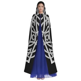 Zntuv Triple Moon Cat Hooded Cloak for Men Women Robe Cape with Hood Medieval Cosplay Wizard Witch Costumes