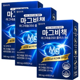 Gluconic acid organic acid magnesium nutritional supplement 350mg Mag B book, 3 pieces, 60 tablets / 글루콘산 유기산 마그네슘 영양제 350mg 마그비책, 3개, 60정