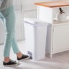 Sterilite 11.9 Gallon Rectangular Step On Kitchen Plastic Indoor Wastebasket