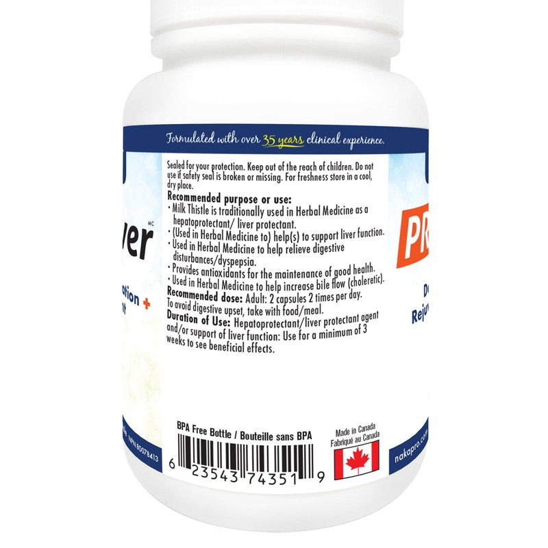 Naka Pro Liver, Detoxification + Rejuvenation Formula, Made in Canada