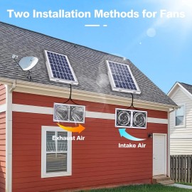 SOLPERK 10W Solar Exhaust Fan for Greenhouse & Chicken Coop – Waterproof with 11.8ft Cab