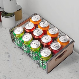 [ Extra Large ] TIEYIPIN Nesting Countertop Baskets, Metal Wire Storage Basket with Wooden Handles, Storage Organizer Bin for Kitchen Cabinets, Bathroom, Pantry, Garage, Laundry Room, Set of 2