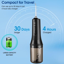Water Teeth Flosser Picks 300ML Cordless Electric Water Irrigador Flossing Rechargeabl Tooth Pick, IPX7 Waterproof Portable Travel Water Oral Floss