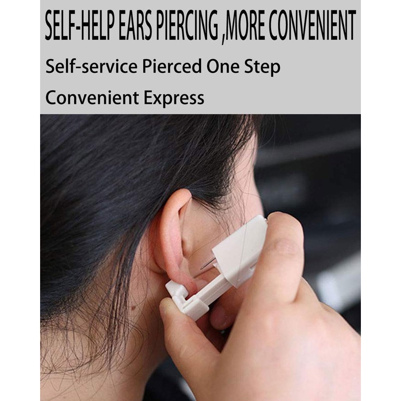 SLVIEKAE Ear Piercing Kit, 2-Pcs No Pain Easy Use at