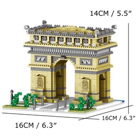 TzFioy Arc De Triomphe Paris France Building Blocks Set (2020Pcs) Famous World Architecture Educational Toys Micro Bricks for Kids Adults