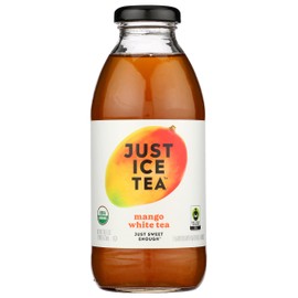 Just Ice Tea Ready To Drink Mango White Tea, Contains Caffeine, Natural Flavors, Fair Trade, Kosher, USDA Certified Organic, 16 Fluid Ounce (Pack of 12)