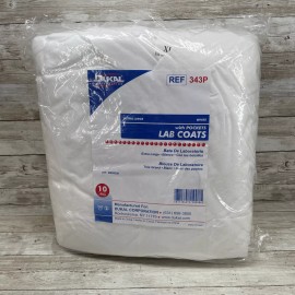 DUKAL Disposable Lab Coats with Pocket White 343P Work Gowns 10 XL Protective Clothing