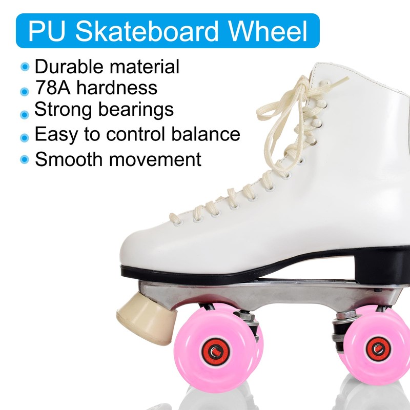 PATIKIL Roller Skate Wheelset 4pcs 65mm 78A Light Up Skateboard