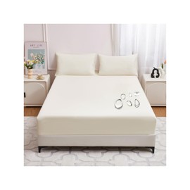 Ursprung Waterproof Sheets, Single Fitted Sheet, Double Layer, Absorbent, Quick Drying, Fully Waterproof, Bedwetting Sheet, Dust Mite, Anti-Bacterial, Odor Resistant, Breathable, Washable, Fully