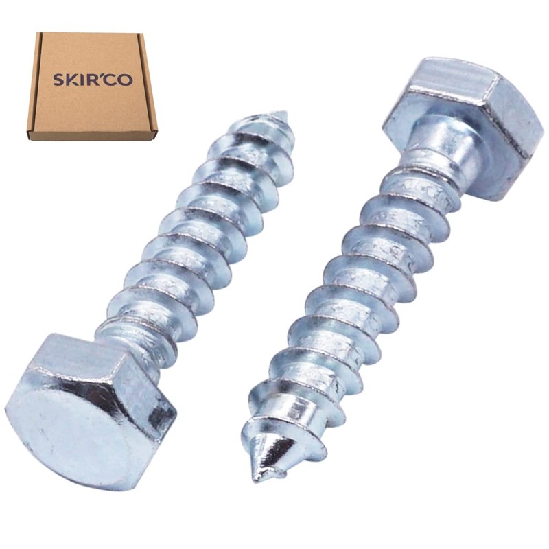 SKIR'CO (Pack of 25) DIN 571 Galvanised Steel Hex Head