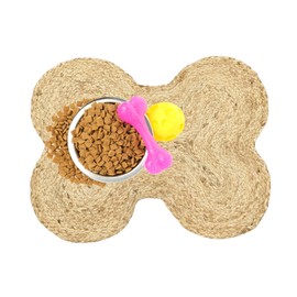 Heavenera 16.5X21 inches Pack of 1 Dog Feeding Mat Cat Pet Dining Mat Natural Jute Material Rug Small Mat for Pets (Classic Jute, 16.5"X21")