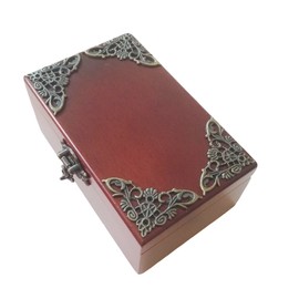 FnLy 18 Note Antique Lace Wind-Up Wooden Musical Box with Gold-Plating Movement,Elfen Lied Music