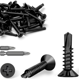 Mbsomnus M4.2 x 19 mm Self-Tapping Screws Stainless Steel Pack of 60 Self Tapping Screws Phillips Drilling Screws Stainless Steel 410 Metal Screws Self-Tapping for Wood Sheet Metal Mounting DIY