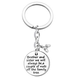 Key Ring Family Brother And Sister We Will Always Be Charm Pendant Birthday Gifts Key Holder Men Women
