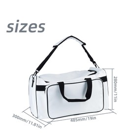 YXQ Sneaker Bag, 30L Large Capacity Multi-Function 4-Layer Gym Bag with Durable Shoulder Strap Adjustable Waterproof Travel Bag for Men,Colorful,White